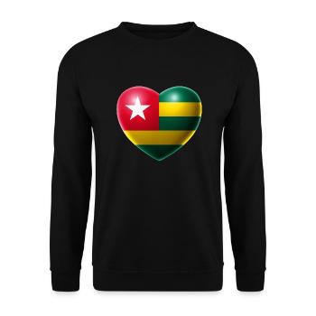 Coeur (Togo) - Sweat-shirt Unisexe - noir - Devant - Alina (178cm) & Michal (187cm)