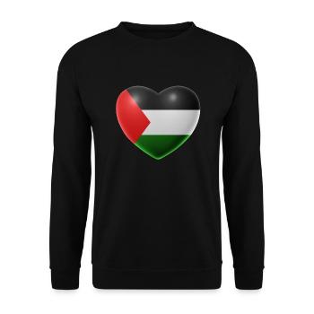 Coeur (Palestine / Palestine) - Sweat-shirt Unisexe - noir - Devant - Alina (178cm) & Michal (187cm)