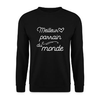 "Meilleur parrain" t-shirt humour parrain - Sweat-shirt Unisexe - noir - Devant - Alina (178cm) & Michal (187cm)