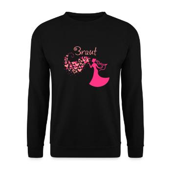 Heart Cloud bride Text - Unisex Sweatshirt - black - Front - Alina (178cm) & Michal (187cm)