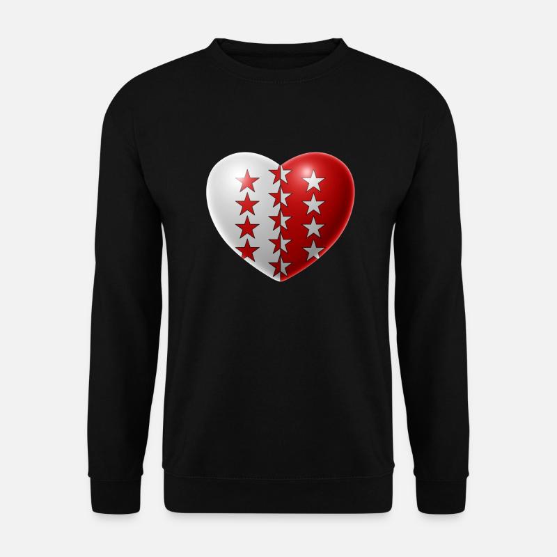 Herz (Wallis) - Unisex Pullover - Schwarz