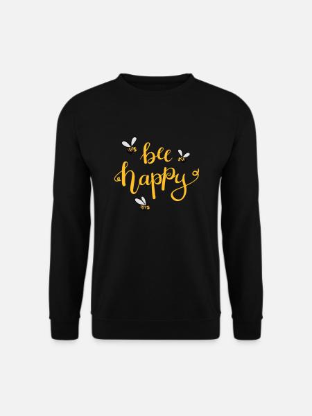 bee happy - Unisex Pullover - Schwarz