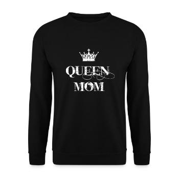 Queen Mom - Funny Gift Mother's Day - Unisex Sweatshirt - black - Front - Alina (178cm) & Michal (187cm)