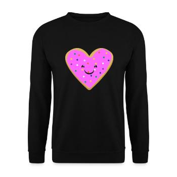 Heart donut - Unisex Sweatshirt - black - Front - Alina (178cm) & Michal (187cm)