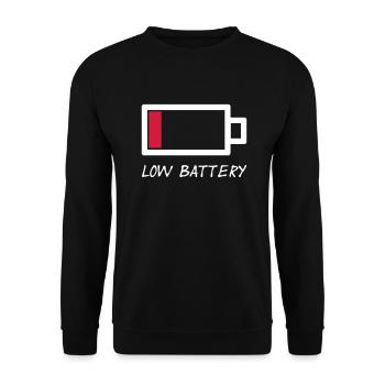 batterie faible - vecteur épuisé par batterie faible - Sweat-shirt Unisexe - noir - Devant - Alina (178cm) & Michal (187cm)