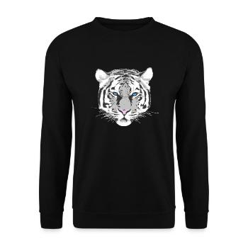 weißer Tiger - Unisex Pullover - Schwarz - Vorne - Alina (178cm) & Michal (187cm)