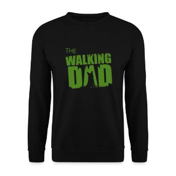 Schäferhund Walking Dad Geschenkidee Vater Gassi - Unisex Pullover - Schwarz - Vorne - Alina (178cm) & Michal (187cm)