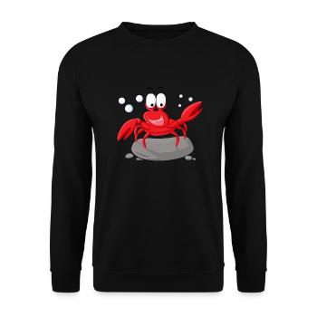 Krabbe Meer-Serie - Unisex Pullover - Schwarz - Vorne - Alina (178cm) & Michal (187cm)
