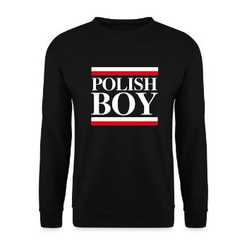 Polish Boy | Polnischer Spruch Polen Geschenk - Unisex Pullover - Schwarz - Vorne - Alina (178cm) & Michal (187cm)