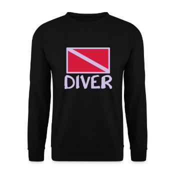 Diver Taucher Shirt - Unisex Pullover - Schwarz - Vorne - Alina (178cm) & Michal (187cm)