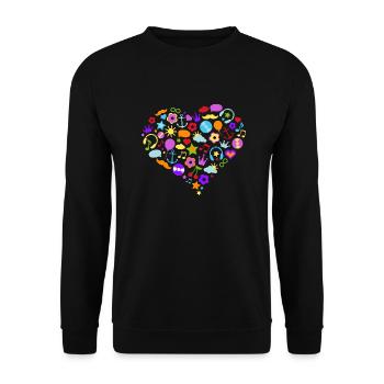 colorful heart - Unisex Sweatshirt - black - Front - Alina (178cm) & Michal (187cm)