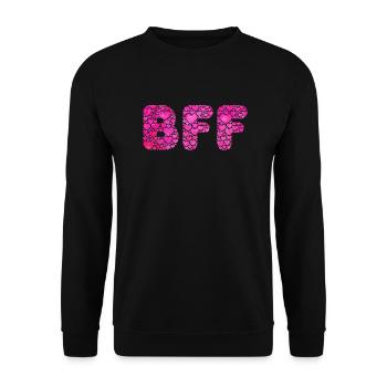 BFF (Herzen & Buchstaben) - Unisex Pullover - Schwarz - Vorne - Alina (178cm) & Michal (187cm)