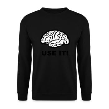 Brain - use it! - Unisex Sweatshirt - black - Front - Alina (178cm) & Michal (187cm)