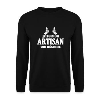Artisan - Sweat-shirt Unisexe - noir - Devant - Alina (178cm) & Michal (187cm)