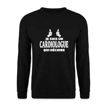 Cardiologue - Sweat-shirt Unisexe - noir - Devant - Alina (178cm) & Michal (187cm)