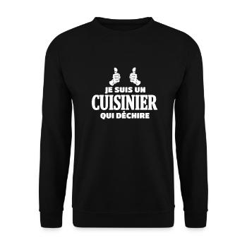 Cuisinier - Sweat-shirt Unisexe - noir - Devant - Alina (178cm) & Michal (187cm)