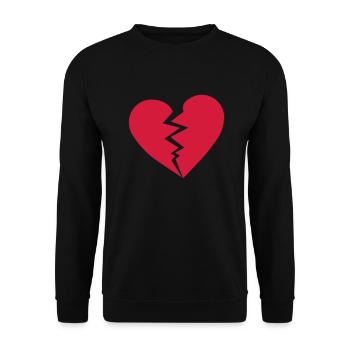cœur brisé - Sweat-shirt Unisexe - noir - Devant - Alina (178cm) & Michal (187cm)