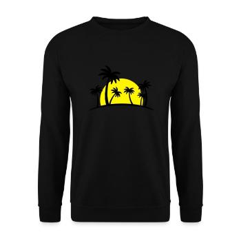 island palm sun - Unisex Pullover - Schwarz - Vorne - Alina (178cm) & Michal (187cm)
