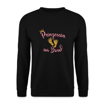 Princesse à bord bébé grossesse enceinte - Sweat-shirt Unisexe - noir - Devant - Alina (178cm) & Michal (187cm)