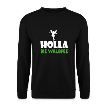 Holla die Waldfee - Unisex Pullover - Schwarz - Vorne - Alina (178cm) & Michal (187cm)