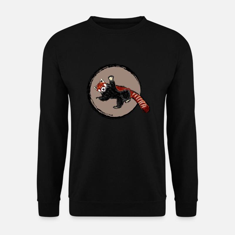 Roter Panda / Red Panda Design I - Unisex Pullover - Schwarz