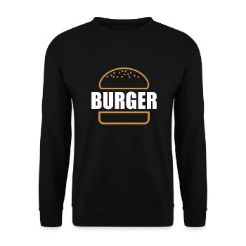 Burger Hamburger Fastfood Food - Unisex Sweatshirt - black - Front - Alina (178cm) & Michal (187cm)