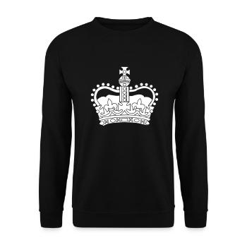 Krone gold Symbol Held Geburtstag Geschenk Sieger - Unisex Pullover - Schwarz - Vorne - Alina (178cm) & Michal (187cm)