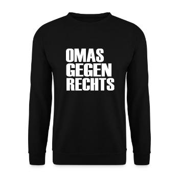 Omas gegen rechts - Unisex Pullover - Schwarz - Vorne - Alina (178cm) & Michal (187cm)