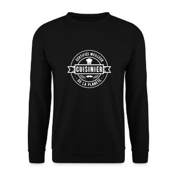T shirt personnalisé Meilleur Cuisinier - Sweat-shirt Unisexe - noir - Devant - Alina (178cm) & Michal (187cm)