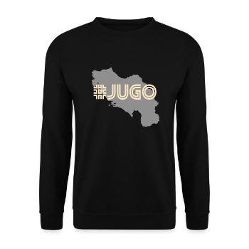 Balkan Yugoslavia Nostalgie Geschenkidee - Unisex Pullover - Schwarz - Vorne - Alina (178cm) & Michal (187cm)
