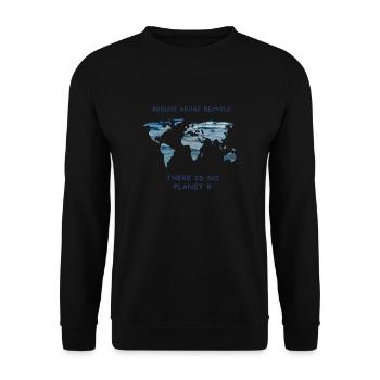 Meeresschutz reduce reuse recycle Klimademo - Unisex Pullover - Schwarz - Vorne - Alina (178cm) & Michal (187cm)