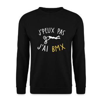 je peux pas j'ai bmx - Sweat-shirt Unisexe - noir - Devant - Alina (178cm) & Michal (187cm)
