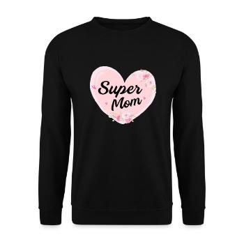 Super Mom typography design! - Unisex Sweatshirt - black - Front - Alina (178cm) & Michal (187cm)