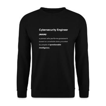 Cybersecurity Engineer Helpdesk Support Funny - Unisex Sweatshirt - black - Front - Alina (178cm) & Michal (187cm)