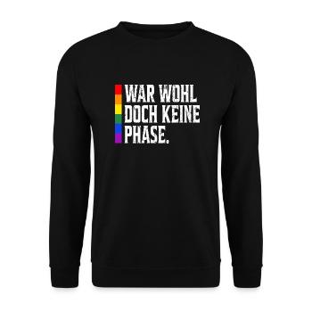 Rainbow Regenbogen Lesbe Pride LGBTQ Kleidung Mann - Unisex Pullover - Schwarz - Vorne - Alina (178cm) & Michal (187cm)