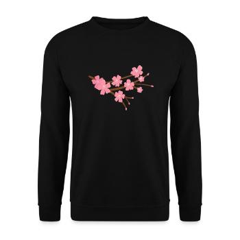 Japanese Cherry Blossom - Unisex Sweatshirt - black - Front - Alina (178cm) & Michal (187cm)
