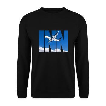 Innsbruck Airport - Unisex Sweatshirt - black - Front - Alina (178cm) & Michal (187cm)