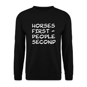 Les chevaux d’abord - Sweat-shirt Unisexe - noir - Devant - Alina (178cm) & Michal (187cm)