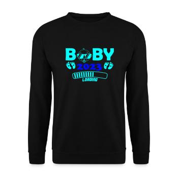 chargement bébé 2023 - Sweat-shirt Unisexe - noir - Devant - Alina (178cm) & Michal (187cm)