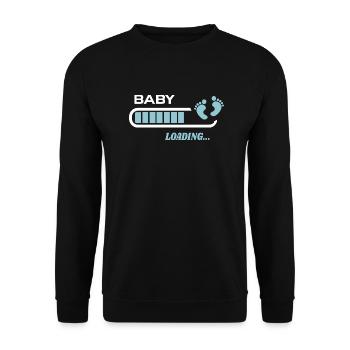 Baby downloading gift birth - Unisex Sweatshirt - black - Front - Alina (178cm) & Michal (187cm)