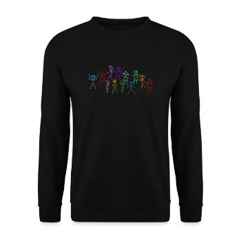 Stickman - Unisex Sweatshirt - black - Front - Alina (178cm) & Michal (187cm)
