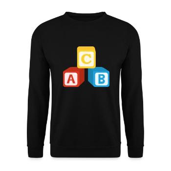 ABC Würfel - Unisex Pullover - Schwarz - Vorne - Alina (178cm) & Michal (187cm)