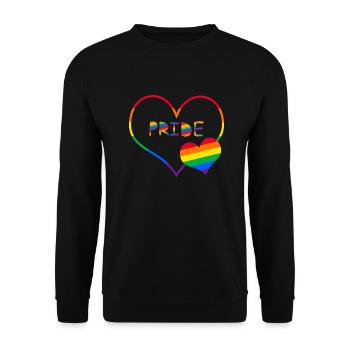 Love Heart LGBT rainbow Pride - Unisex Pullover - Schwarz - Vorne - Alina (178cm) & Michal (187cm)