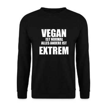 Vegan Ist Normal Alles Andere Ist Extrem - Unisex Pullover - Schwarz - Vorne - Alina (178cm) & Michal (187cm)