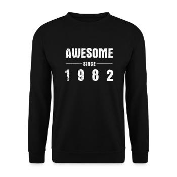 Awesome -since- 1982 - Unisex Sweatshirt - black - Front - Alina (178cm) & Michal (187cm)