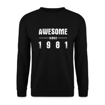 Awesome -since- 1981 - Unisex Pullover - Schwarz - Vorne - Alina (178cm) & Michal (187cm)
