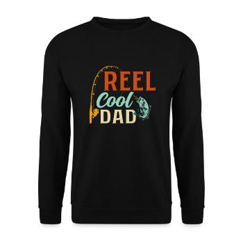 Reel Cool Papa Pêcheur Pêcheur - Sweat-shirt Unisexe - noir - Devant - Alina (178cm) & Michal (187cm)