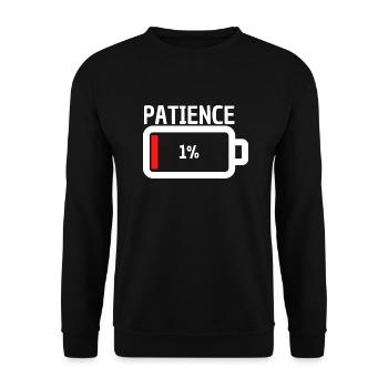 No Patience - Unisex Pullover - Schwarz - Vorne - Alina (178cm) & Michal (187cm)