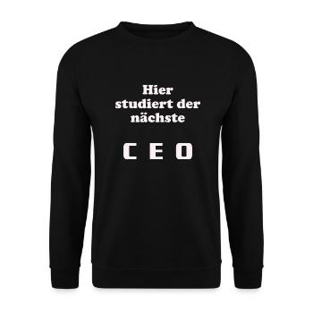 Next CEO - Chef - Unisex Pullover - Schwarz - Vorne - Alina (178cm) & Michal (187cm)