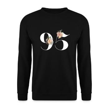 95th Anniversary flowers (Gift of 95 years) - Unisex Sweatshirt - black - Front - Alina (178cm) & Michal (187cm)